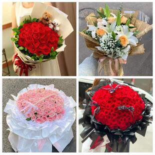 山东济南市历下区市中区槐荫区同城鲜花店送11朵33枝玫瑰表白女友