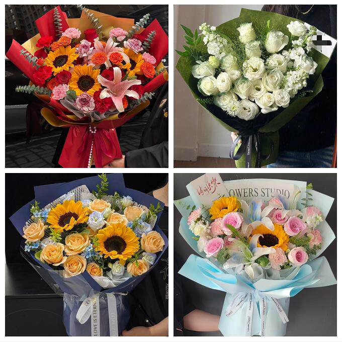 向日葵玫瑰混搭花束送朋友湛江市赤坎霞山区坡头麻章区同城鲜花店