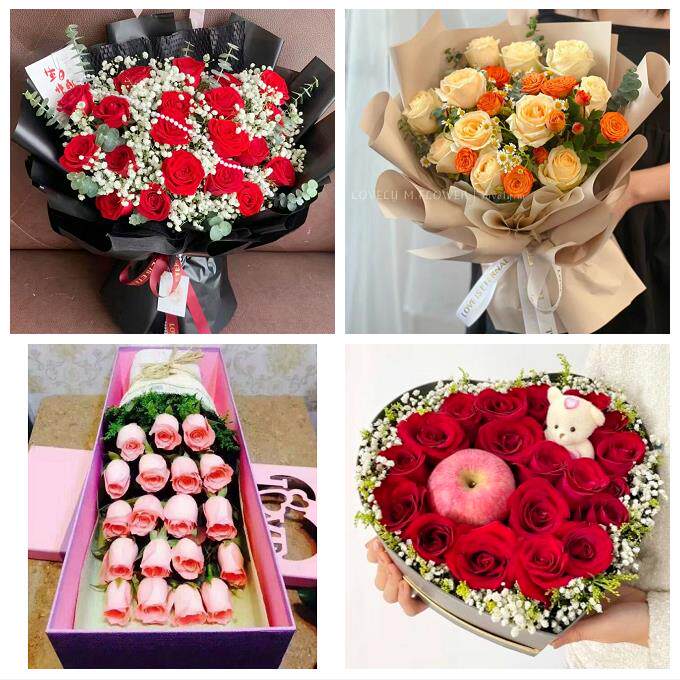 送温州市泰顺县瑞安市乐清市同城鲜花店平安夜玫瑰礼盒送女友老婆
