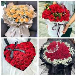 山东烟台长岛县龙口莱阳莱州市鲜花店同城配送女朋友草莓玫瑰花束