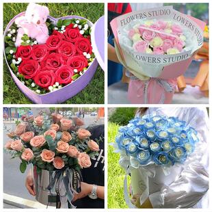 河北保定市唐县高阳涞源定兴县鲜花店同城配送女朋友情人节红玫瑰