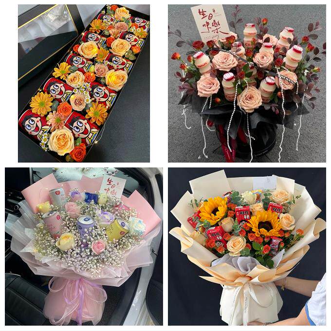 烟台市长岛县龙口莱阳莱州市同城鲜花店61儿童节鲜花零食饮料花束