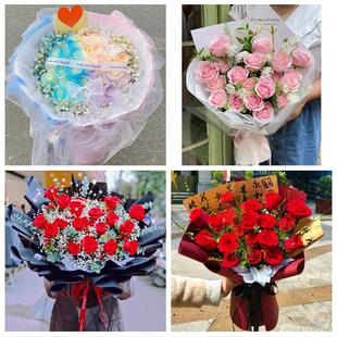 深圳宝安区福永福海沙井新桥同城鲜花店女神节玫瑰花束送老婆女友