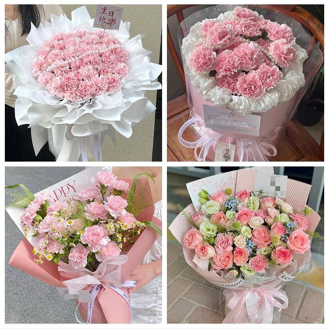 重庆沙坪坝土湾覃家岗陈家桥同城花店康乃馨百合鲜花束送长辈生日