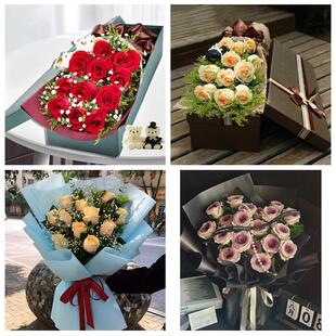 河北保定市竞秀莲池满城清苑区同城鲜花店送11朵33枝玫瑰表白女友