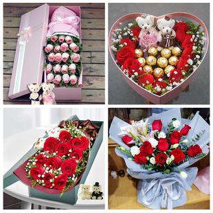 河南开封市禹王台区祥符区杞县同城鲜花店送11朵33枝玫瑰表白女友