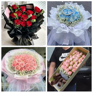 黑龙江鹤岗市萝北县绥滨县附近鲜花店同城配送女朋友情人节红玫瑰