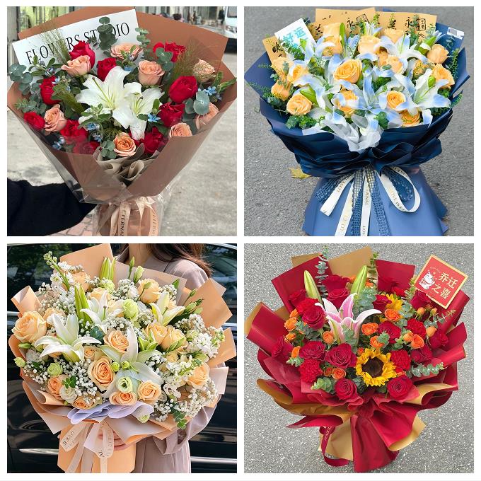送青岛市即墨市平度市莱西市同城鲜花店玫瑰百合花束送老婆女朋友