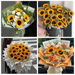 中高考向日葵玫瑰混搭花束怀化市溆浦会同县麻阳新晃县同城鲜花店