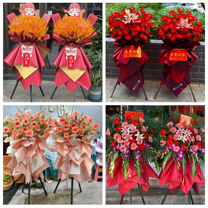 送深圳市光明新区公明龙华镇鲜花店同城配送大麦开业花篮公司乔迁