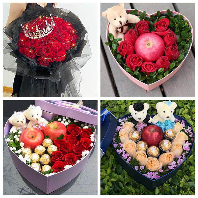 宁夏省吴忠市同心县青铜峡市同城鲜花店送女朋友闺蜜圣诞玫瑰礼盒