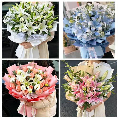 上海市静安区芷江西路彭浦镇同城鲜花店玫瑰百合花束送老婆女朋友