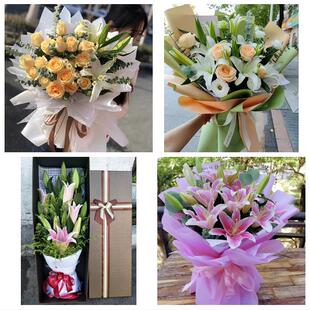 榆林市靖边定边绥德县米脂县同城鲜花店订玫瑰百合送女友老婆生日