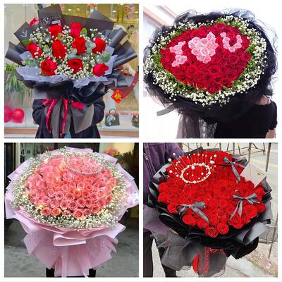 忻州市忻府区定襄五台县代县同城鲜花店订520玫瑰表白女友送老婆