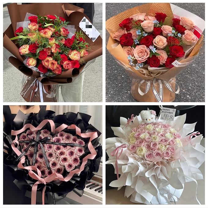 上海市松江区新浜叶榭小昆山同城鲜花店送卡布碎冰蓝玫瑰生日花束