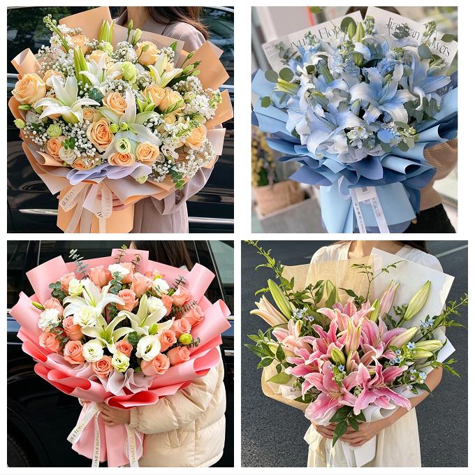 送丽江市古城区玉龙县永胜县同城鲜花店玫瑰百合花束送老婆女朋友 - 实物图