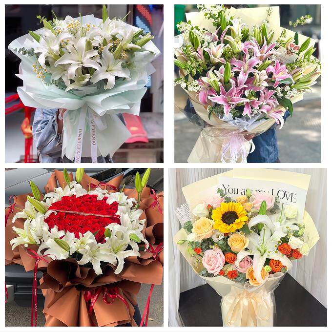 吉林四平市伊通县公主岭双辽市同城鲜花店送玫瑰百合花束老婆生日