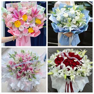 天津市南开区广开万兴学府街同城鲜花店玫瑰百合花束送老婆女朋友