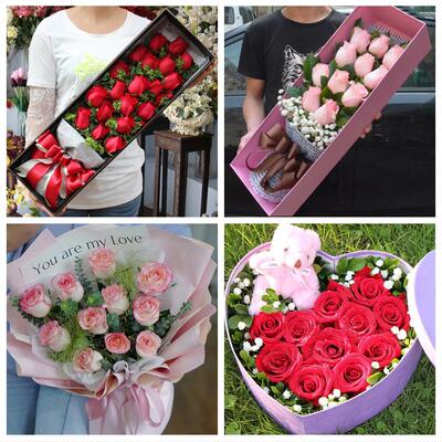 安徽阜阳市临泉太和阜南颍上县鲜花店同城配送女朋友情人节红玫瑰