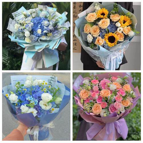 舟山市定海普陀区岱山嵊泗县同城鲜花店玫瑰向日葵绣球送朋友生日