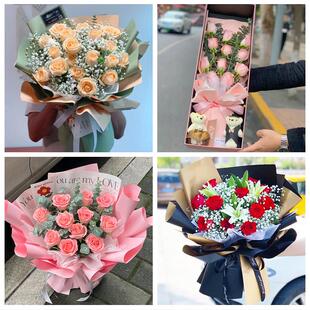 十堰竹山竹溪县房县丹江口市同城鲜花店女神节玫瑰花束送老婆女友