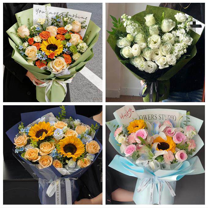 向日葵玫瑰混搭花束送朋友海口市秀英龙华琼山区美兰区同城鲜花店