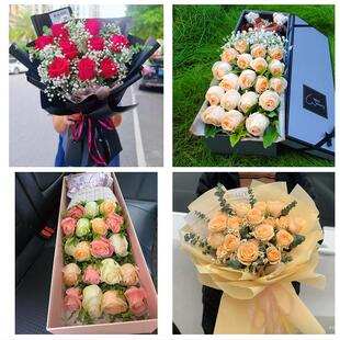 吉林通化市柳河县梅河口集安市同城鲜花店送11朵33枝玫瑰表白女友