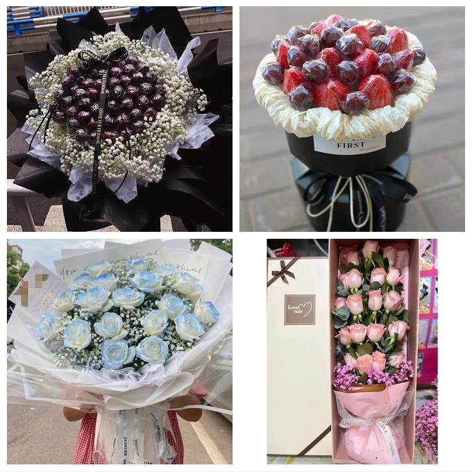 江西鹰潭市月湖区余江区贵溪市鲜花店同城配送女朋友草莓玫瑰花束