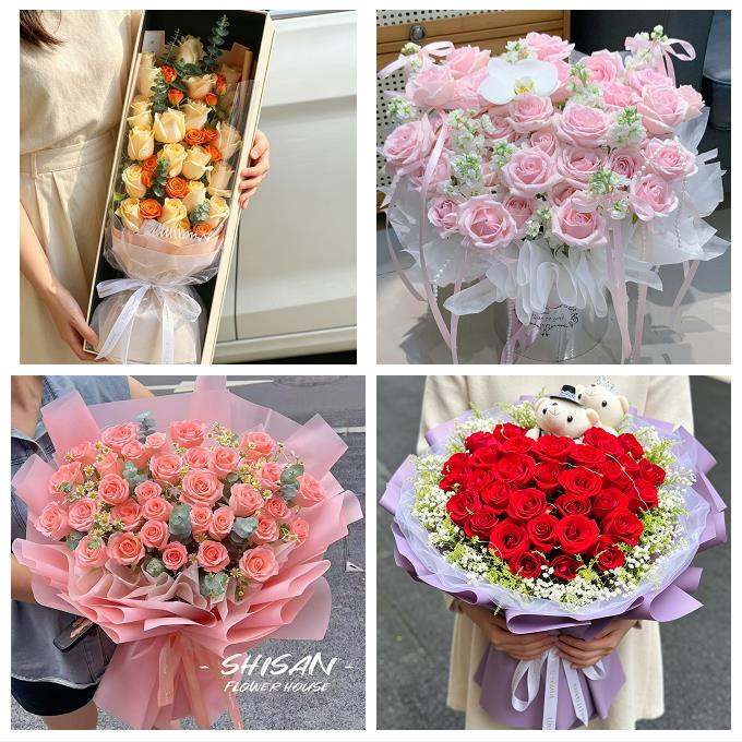 上海市奉贤区奉城镇庄行金汇镇同城鲜花店七夕玫瑰花束送女友老婆