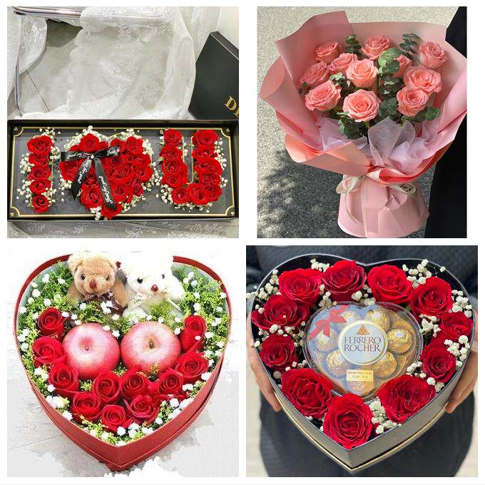 佛山市禅城南海顺德三水高明同城鲜花店平安夜玫瑰礼盒送女友老婆