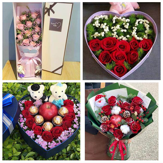 抚州市溪县资溪县东乡广昌县同城鲜花店送女朋友闺蜜圣诞玫瑰礼盒