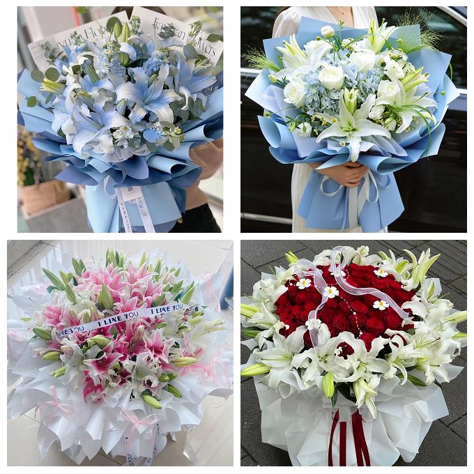 海口市秀英龙华琼山区美兰区同城鲜花店玫瑰百合花束送老婆女朋友