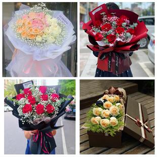 云南红河州个旧市开远市蒙自市同城鲜花店送11朵33枝玫瑰表白女友