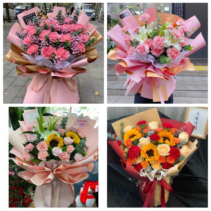 贵阳市南明云岩区花溪乌当区同城鲜花店38节康乃馨百合花束送长辈