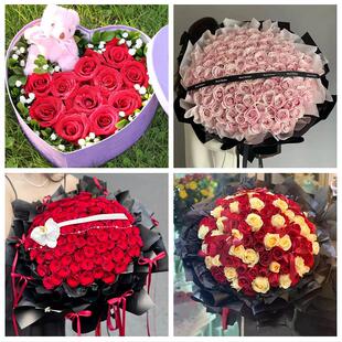河北衡水安平故城阜城县深州市鲜花店同城配送女朋友情人节红玫瑰