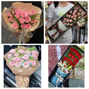 山东潍坊临朐昌乐县青州诸城市鲜花店同城配送女朋友情人节红玫瑰