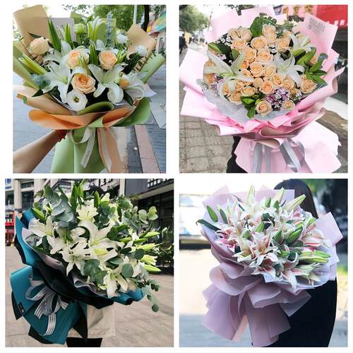 上海黄浦区淮海中路瑞金二路同城鲜花店订玫瑰百合送女友老婆生日