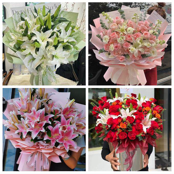 湖南岳阳市岳阳县华容县湘阴县同城鲜花店送玫瑰百合花束老婆生日