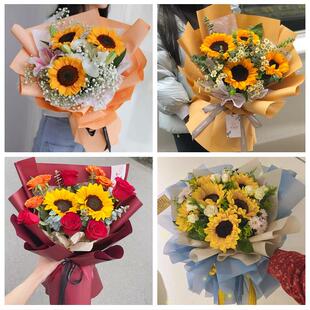 湖南永州市东安双牌江永县道县同城鲜花店学生高考向日葵玫瑰花束