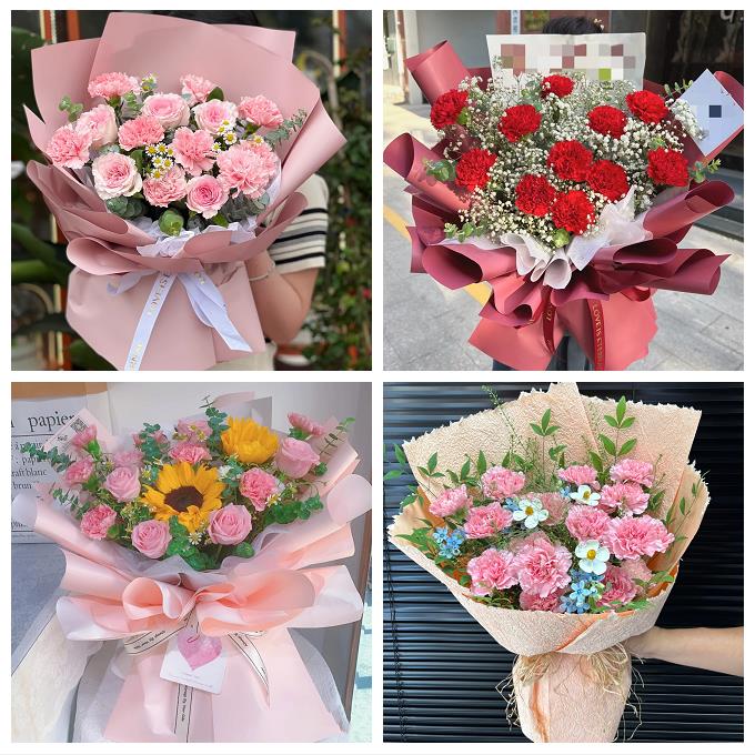 宝鸡市渭滨金台陈仓区凤翔县同城花店康乃馨百合鲜花束送长辈生日