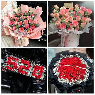 520玫瑰花束礼盒送女友上海市宝山区友谊路吴淞张庙街同城鲜花店