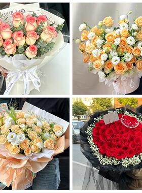 520玫瑰花束礼盒送女友北京昌平区城北南口马池口地区同城鲜花店