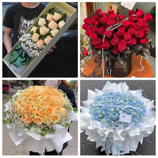 上海市宝山区友谊路吴淞张庙街鲜花店同城配送女朋友情人节红玫瑰