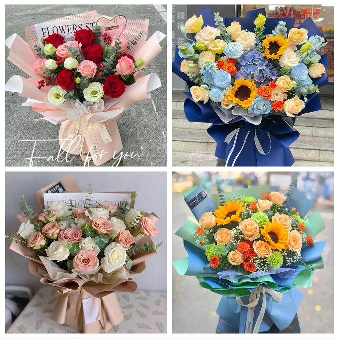 黑龙江鹤岗市向阳区工农南山区同城鲜花店向日葵玫瑰混搭生日花束