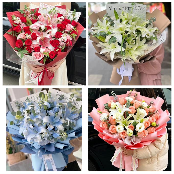 上海市奉贤区金汇四团青村镇同城鲜花店玫瑰百合花束送老婆女朋友