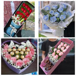 四川成都市新都区温江区双流区鲜花店同城配送女朋友情人节红玫瑰