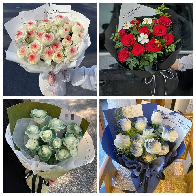 送安庆市怀宁县潜山县太湖县同城鲜花店送卡布碎冰蓝玫瑰生日花束