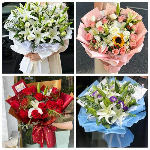 上海市静安区彭浦新村临汾路同城鲜花店玫瑰百合花束送老婆女朋友