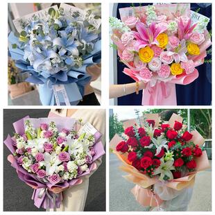 送许昌市襄城县禹州市长葛市同城鲜花店玫瑰百合花束送老婆女朋友