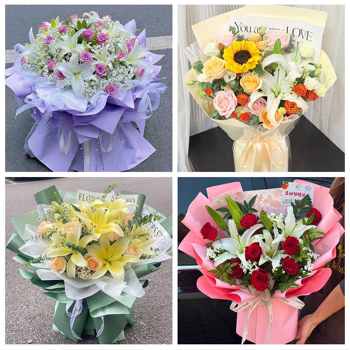 河南省洛阳市嵩县汝阳县宜阳县同城鲜花店送玫瑰百合花束老婆生日